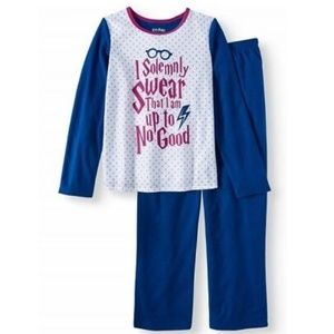 Girls Harry Potter "Up To No Good" Fleece Pajamas Size Small 6/6X Med 7/8 NWT